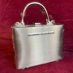 Brandon Blackwood Mini Kendrick Trunk — Silver Stainless Steel (NWT)